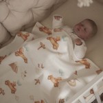 Milutki kocyk otulacz bawełniany WAFELEK W DROGĘ, MISIU! 90x70   