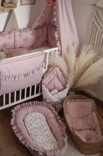 Wyprawka dla niemowlaka 12 elementów PREMIUM KWIATOWE ECHO+ BRUDNY RÓŻ