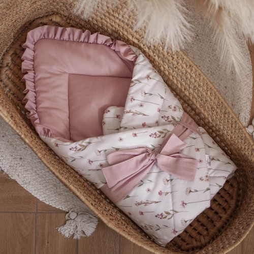 2w1 rożek - mata z falbanką PREMIUM KWIATWE ECHO+ BRDNY RÓŻ