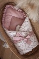 2w1 rożek - mata z falbanką PREMIUM KWIATWE ECHO+ BRDNY RÓŻ