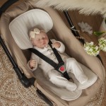 Bawełniana wkładka ANTYPOTOWA do fotelika samochodowego BAWEŁNA jak LEN lub MUŚLIN ŚMIETANKA