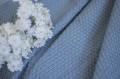 Mięciutki Kocyk Tkany BAMBUSOWY 100x85 BLUE JEANS wzór RYŻYK 100% przędza bambusowa