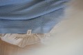 Mięciutki Kocyk Tkany BAMBUSOWY 100x85 BLUE JEANS wzór RYŻYK 100% przędza bambusowa