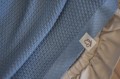 Mięciutki Kocyk Tkany BAMBUSOWY 100x85 BLUE JEANS wzór RYŻYK 100% przędza bambusowa