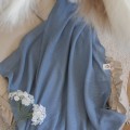 Mięciutki Kocyk Tkany BAMBUSOWY 100x85 BLUE JEANS wzór GŁADKI 100% przędza bambusowa