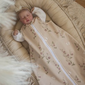 Śpiworek LETNI do spania 0-6 miesięcy ZACZAROWANY OGRÓD TOG 0,5 bez wypełnienia podwójny suwak 