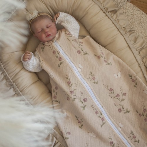 Śpiworek LETNI do spania 0-6 miesięcy ZACZAROWANY OGRÓD TOG 0,5 bez wypełnienia podwójny suwak