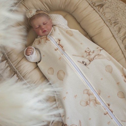 Śpiworek LETNI do spania 0-6 miesięcy PODNIEBNE SNY TOG 0,5 bez wypełnienia podwójny suwak