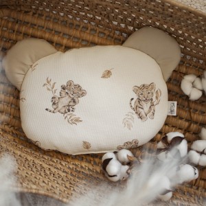 Poduszka WAFEL PREMIUM MIŚ do wózka TYGRYSIA SIELANKA +BEŻ 