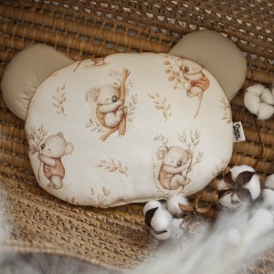 Poduszka WAFEL PREMIUM MIŚ do wózka KOALOWY ZAKĄTEK+BEŻ