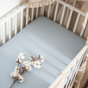 Prześcieradło JERSEY z gumką do łóżeczka 120x60 BABY BLUE