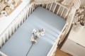 Prześcieradło JERSEY z gumką do łóżeczka 120x60 BABY BLUE