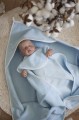 Duże okrycie kąpielowe ręcznik, ręczniczek z kapturkiem milutkie Frotte BABY BLUE 95x95