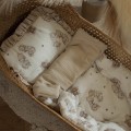 Mięciutka kołderka z poduszką do wózka z wypełnieniem z falbankami MUŚLIN PUPILOWA NOCOWANKA