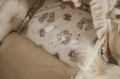 Kołderka z poduszką do łóżeczka z wypełnieniem z falbankami PUPILOWA NOCOWANKA+ BEŻ