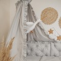 Ochraniacz pikowany 3 panele 30x70 cm do łóżeczka 140x70 z falbankami SZARY 5