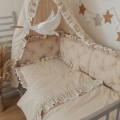 ZESTAW wyposażenie do łóżeczka 7 elementów KORONKA BEŻ