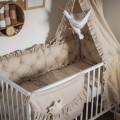 ZESTAW wyposażenie do łóżeczka 7 elementów BEŻ