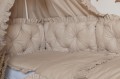 Ochraniacz pikowany 3 panele 30x60 cm do łóżeczka 120x60 z falbankami BEŻ  1