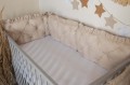 Ochraniacz pikowany 3 panele 30x60 cm do łóżeczka 120x60 z falbankami BEŻ  3