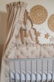Ochraniacz pikowany 3 panele 30x60 cm do łóżeczka 120x60 z falbankami BEŻ  5