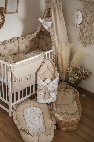 Wyprawka dla niemowlaka 12 elementów PREMIUM FILIGRANOWE GAŁĄZKI+ BEŻ