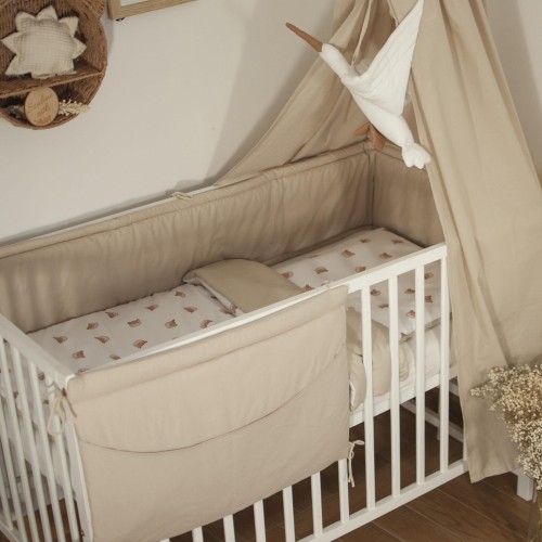 ZESTAW wyposażenie do łóżeczka 5 elementów MISIE + BEŻ