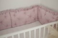 Ochraniacz pikowany 3 panele 30x60 cm do łóżeczka 120x60 z falbankami BRUDNY RÓŻ 4