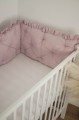 Ochraniacz pikowany 3 panele 30x60 cm do łóżeczka 120x60 z falbankami BRUDNY RÓŻ 6
