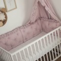 Ochraniacz pikowany 3 panele 30x60 cm do łóżeczka 120x60 z falbankami BRUDNY RÓŻ