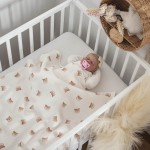 Milutki kocyk otulacz bawełniany WAFELEK MISIE 90x70