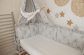 Ochraniacz pikowany 3 panele 30x60 cm do łóżeczka 120x60 z falbankami SZARY  3